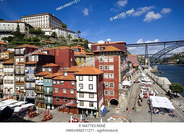 Portugal, Douro Valley, Porto, historical center listed as World Heritage by UNESCO, Ribeira historical district, Cais and Praça da Ribeira