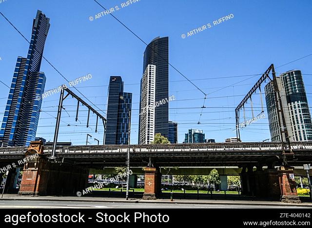 Flinders Street viaduct. Melbourne, Victoria State, Australia