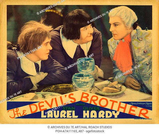 The Devil's brother Year : 1933 USA Director : Hal Roach et Charles Rogers Stan Laurel, Oliver Hardy Lobbycard. It is forbidden to reproduce the photograph out...