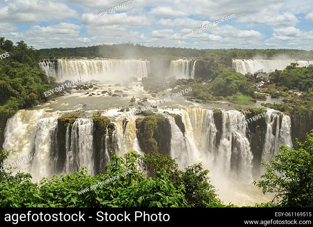 Beautiful photo of the Iguassu Falls, the highest water flow in the world's cataracts