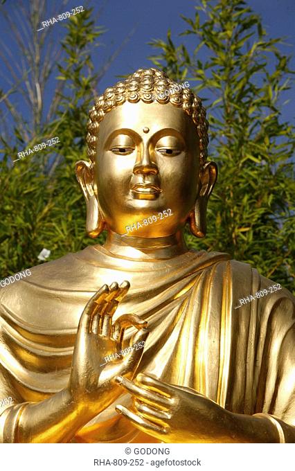 Sitting Buddha statue, Sainte-Foy-Les-Lyon, Rhone, France, Europe