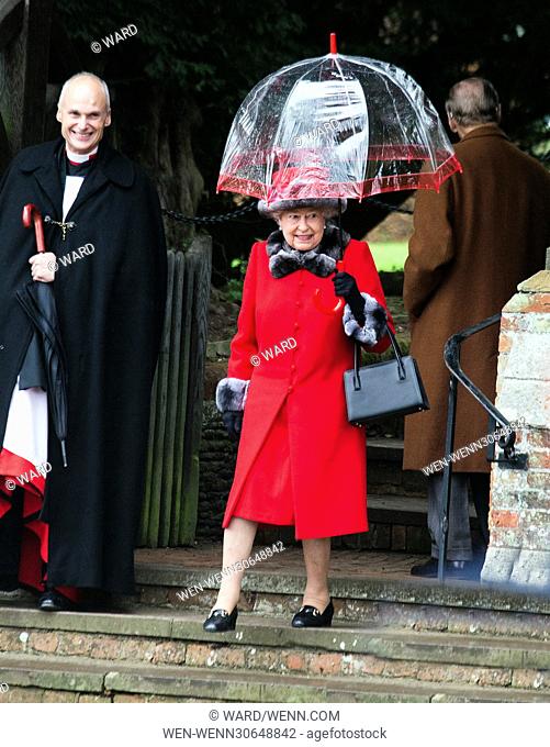 The Royal family attend teh church of St Mary Magdalene on the Sandringham Estate in Norfolk on Christmas Day 2015 Featuring: Queen Elizabeth II Where: Kings...
