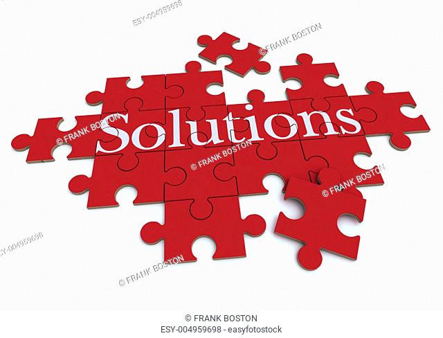 Solutions puzzle in red