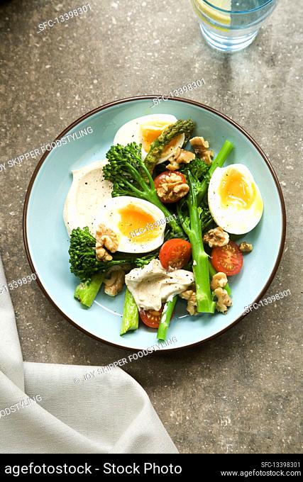 Curried egg salad with broccolini