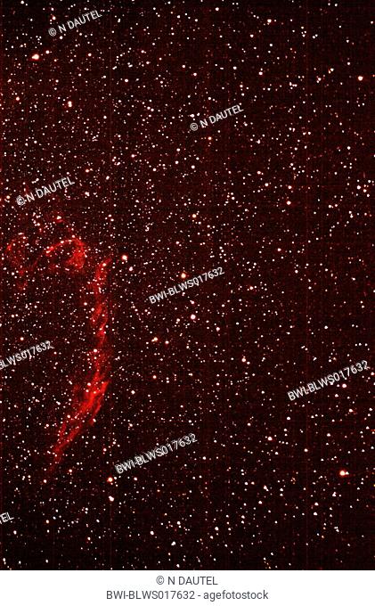 Witch' Broom Nebula, Bridal Veil Nebula, Cygnus Loop, Veil Nebula NGC 6960, Germany, Baden-Wuerttemberg