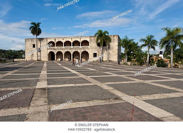Town, City, Santo Domingo, Dominican Republic, Caribbean, Alcazar de Don Diego Colon, castle, building, construction, place
