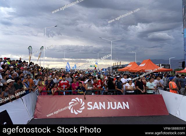 Illustration picture shows the public at the finish of stage 6 of the Vuelta a San Juan cycling tour, with start and finish at the Velodromo Vicente Alejo...
