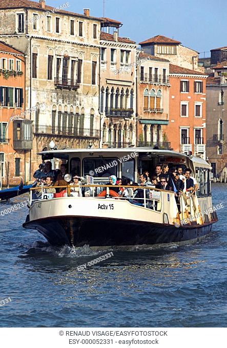 Vaporetto on the Grand Canal. Venice. Italy