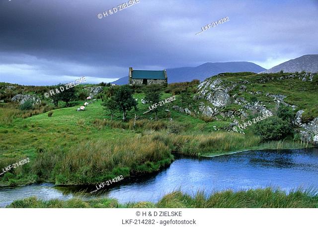 Cottage near Maam Cross, Connemara, Co. Galway, Ireland, Europe
