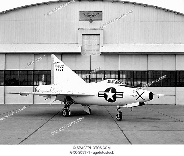This NACA High-Speed Flight Research Station photograph of the XF-92A was taken at the South Base of Edwards Air Force Base