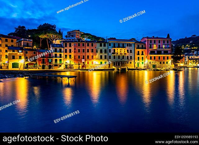 Golden hour in San Michele di Pagana, fishing village in the Italian Riviera