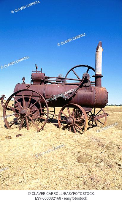 Old abandoned steam tractor