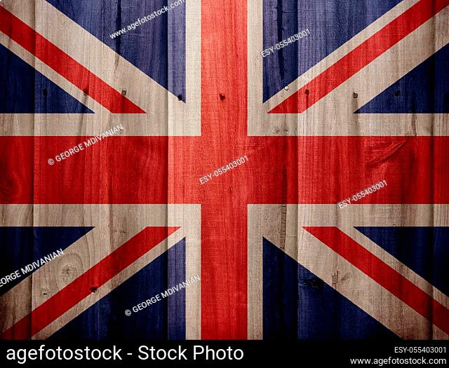 UK flag painted on wooden fence