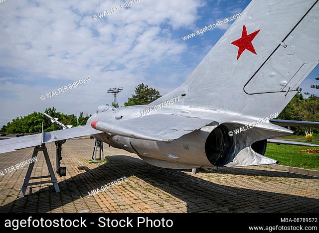 Armenia, Yerevan, Soviet-era Mother Armenia Park and Soviet-era Mig-17 jet fighter