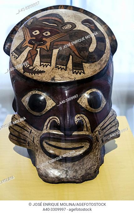 Peruvian Pre-Columbian ceramics, Nazca culture (100 BC to 800 AC). Lima Art Museum, Lima, Peru