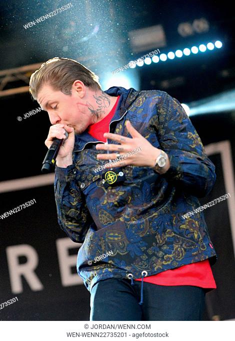 Professor Green on the Castle Stage Camp Bestival Lulworth Castle Dorset 31st July 2015 Featuring: Professor Green Where: Mote Park