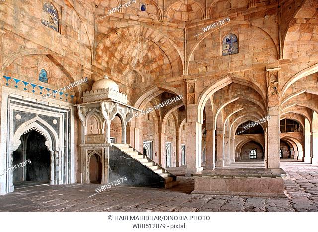 Interior view of jama masjid , Mandu , Dhar , Madhya Pradesh , India