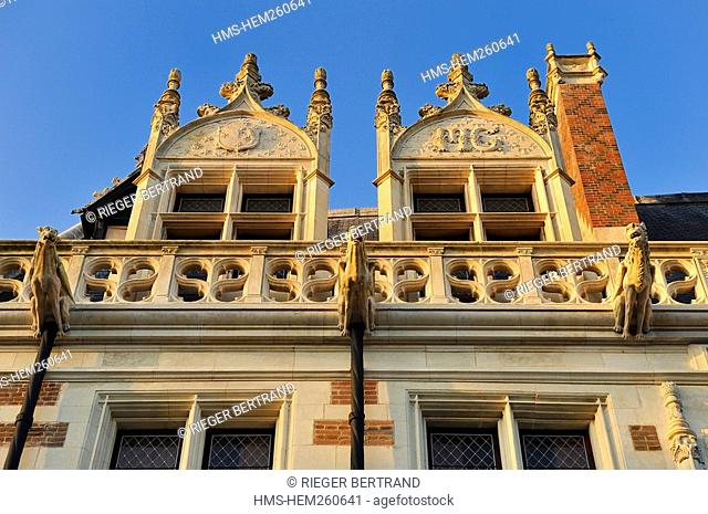 France, Loir et Cher, Blois, Alluye Hotel, Rue Saint Honore, Gothic Renaissance style facade