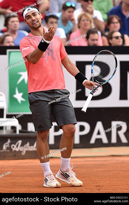 Italian tennis player Fabio Fognini during the Internazionali d'Italia di Tennis at the Foro italico. Rome (Italy), May 14th, 2015
