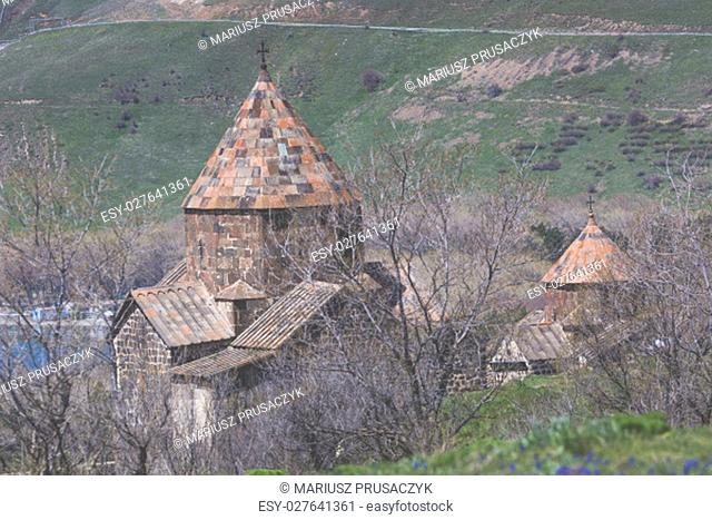 The 9th century Armenian monastery of Sevanavank at lake Sevan