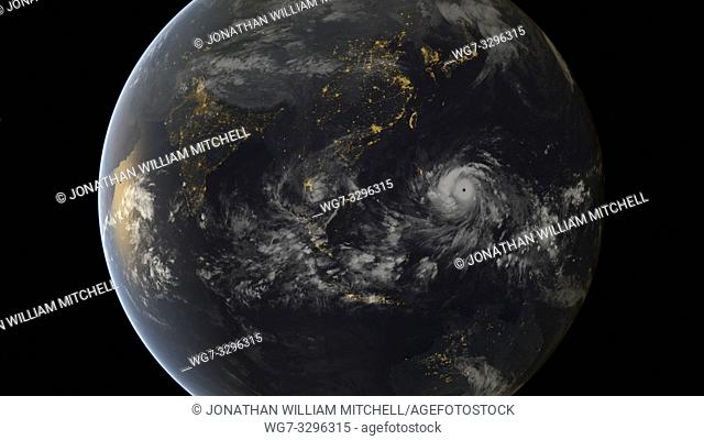 PACIFIC OCEAN Philippines -- 07 Nov 2013 -- This image captured by the geostationary satellites of the Japan Meteorological Agency and EUMETSAT shows what is...