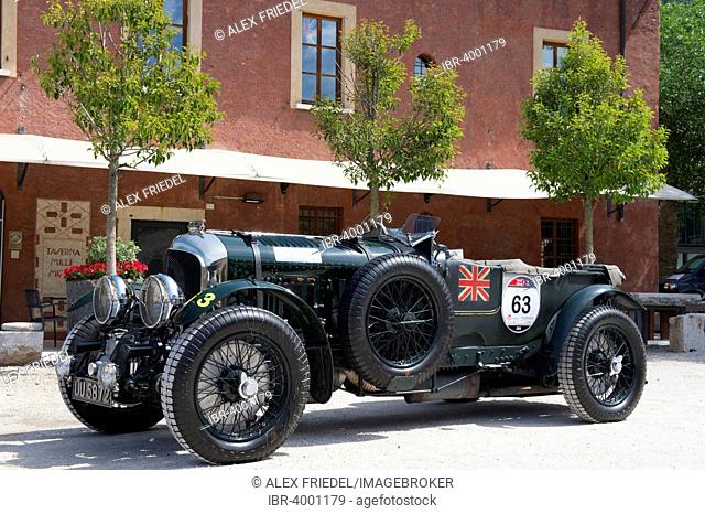Bentley 4.5 Litre SC, built in 1930, Mille Miglia Museum, exhibition, classic car, race car, Mille Miglia car race, Brescia, Lombardy, Italy