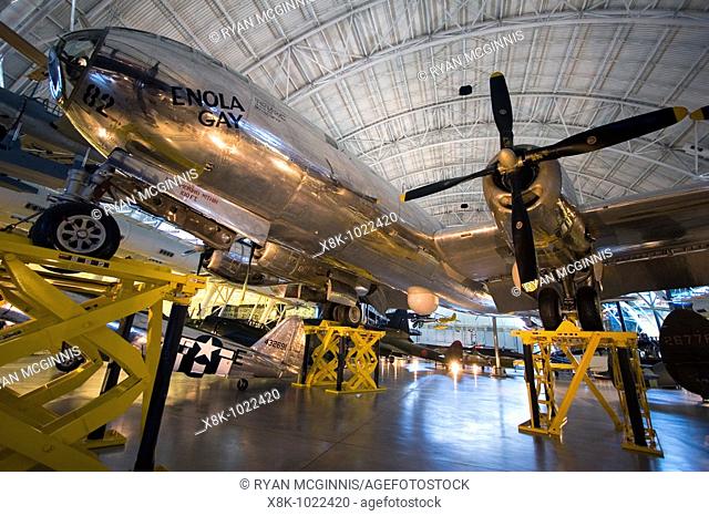 The Enola Gay, located at the Steven F  Udvar-Hazy Center Smithsonian hangar in Dulles, Virginia  The Enola Gay dropped the first atomic bomb in anger on...