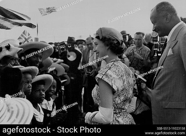 Princess Margaret ***** a new school at *****. March 03 1955. (Photo by Joseph McKeown, Picture Post)