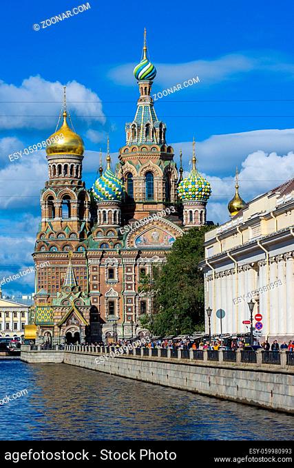 The russian orthodox church of the Savior on the spilled blook in Saint Petersburg