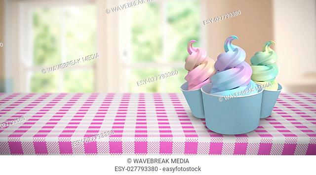 Composite image of 3d composite image of cupcakes