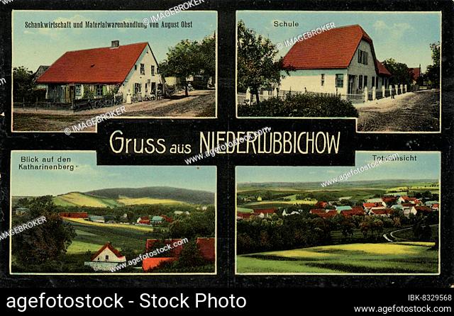 Niederlübbichow near Cedynia, German Zehden, Powiat Greifenhagen, Voivodeship West Pomerania, Poland, view from c. 1910, digital reproduction of a public domain...