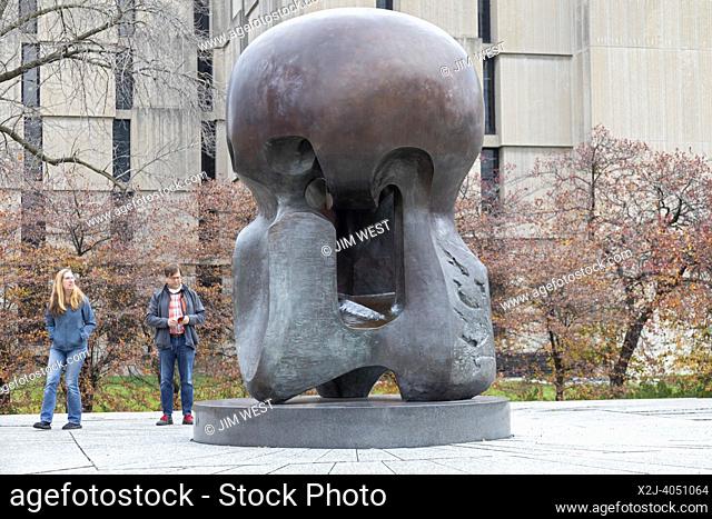 Chicago, Illinois - 'Nuclear Energy, ' a sculpture by Henry Moore, on the site of the first controlled nuclear chain reaction