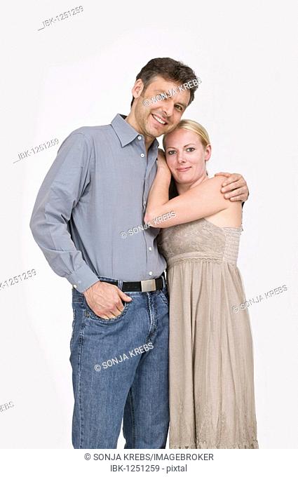 Young couple in love, tightly embraced