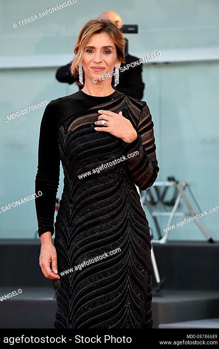 Italian actress Teresa Saponangelo at the 78 Venice International Film Festival 2021. The Hand of God (E’ stata la mano di Dio) red carpet