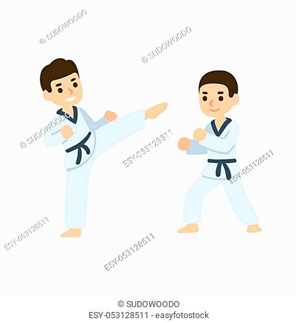 Cartoon kids training martial arts in kimono uniform. Karate or taekwondo  character illustration, Stock Vector, Vector And Low Budget Royalty Free  Image. Pic. ESY-053128511 | agefotostock