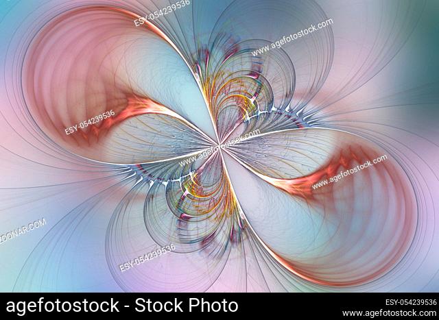 Illustration: fractal lines form a structure resembling a beautiful fantastic butterfly