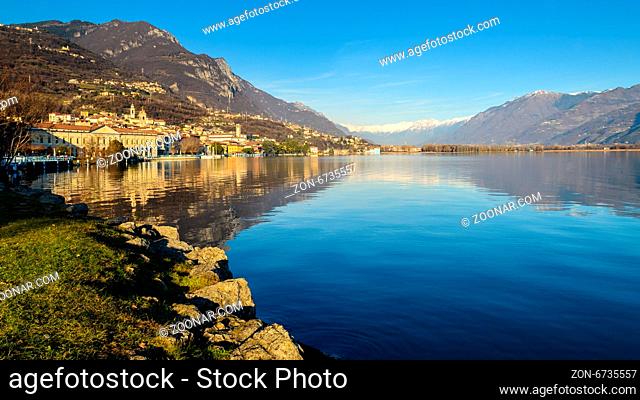 A nice view of Iseo lake from Lovere city, italian lake