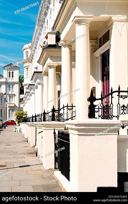 Luxury English Victorian Houses in Notting Hill, a district in West London in the Borough of Kensington and Chelsea