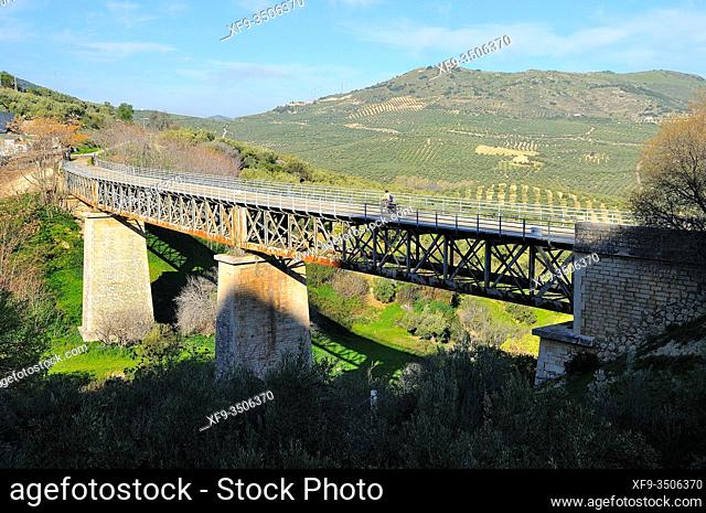 Viaduct on the Vía Verde del Aceite. Zuheros. Córdoba province. Andalusia. Spain