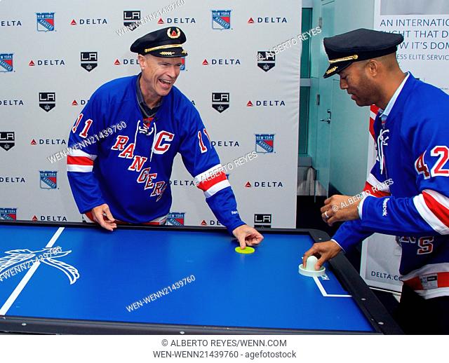 Delta celebrates the New York Rangers vs. Los Angeles Kings Stanley Cup Finals with a charity air hockey game between New York and Los Angeles sports legends