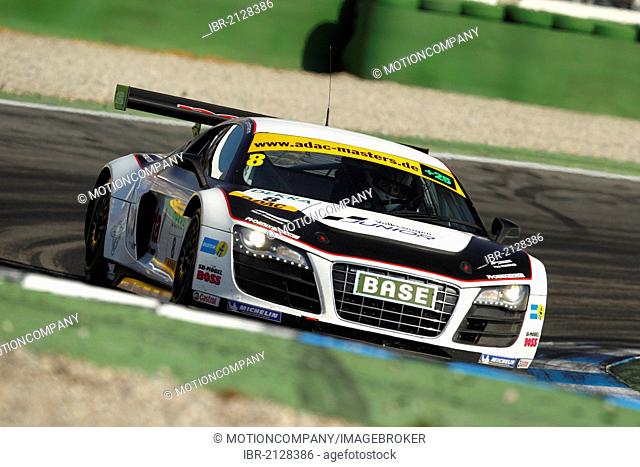 Audi R8 GT LMS race car in action at the Hockenheimring race track, Baden-Wuerttemberg, Germany, Europe