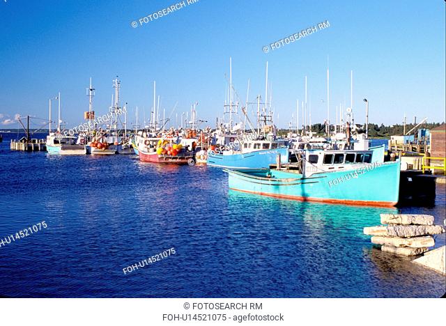 fishing boats, Nova Scotia, Cape Sable Island, NS, Canada, Fishing boats docked in the harbor on Cape Sable Island on the Atlantic Ocean