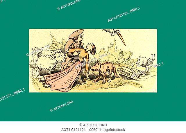 Schnaken and schnurren, 1866, Mosquitoes and purring, Wilhelm Busch, 1832 - 1908, German artist, humorist, poet, illustrator and painter