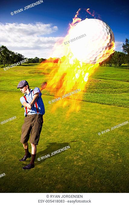 Burning Golf Ball