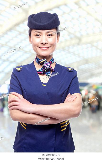 Portrait of air stewardess