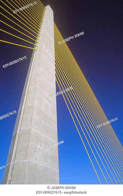 Tampa Sunshine Skyway Bridge, worlds longest cable-stayed concrete bridge, Tampa Bay, Florida