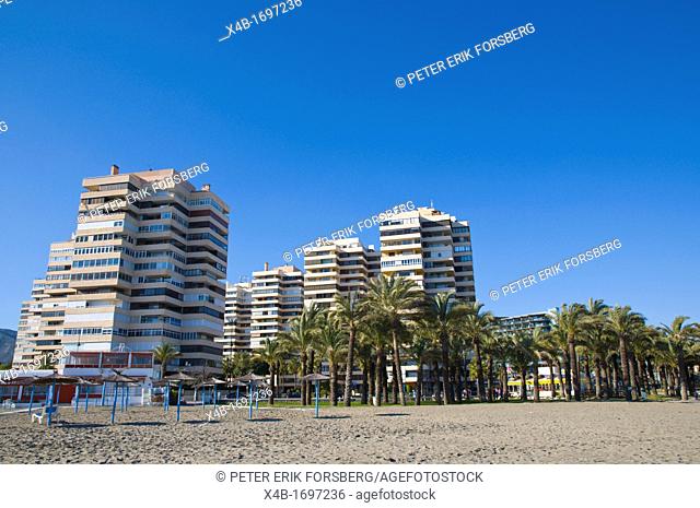 Playamar beach Torremolinos resort Costa del Sol coast the Malaga region Andalusia Spain Europe