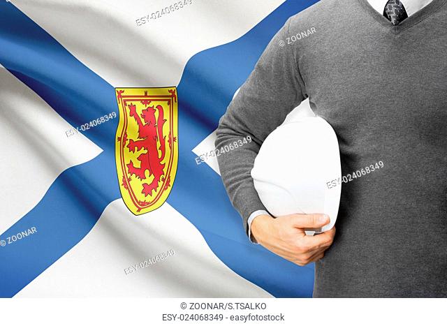 Engineer with flag on background series - Nova Scotia