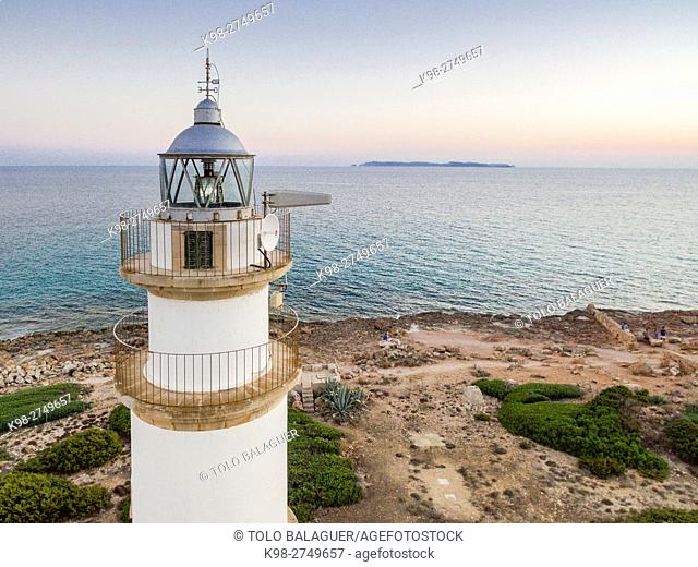 faro de Cap Salines, estacion de investigacion costanera, IMEDEA, Majorca, Balearic Islands, Spain