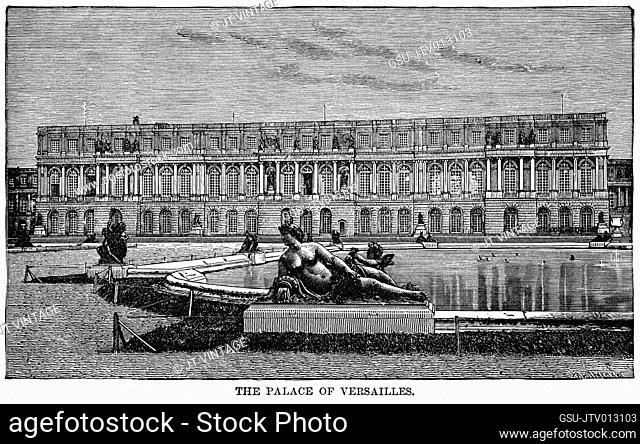 The Palace of Versailles, Illustration, Ridpath's History of the World, Volume III, by John Clark Ridpath, LL. D., Merrill & Baker Publishers, New York, 1897